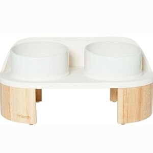 Frisco Elevated Pet Feeder with White Bowls, Size Medium